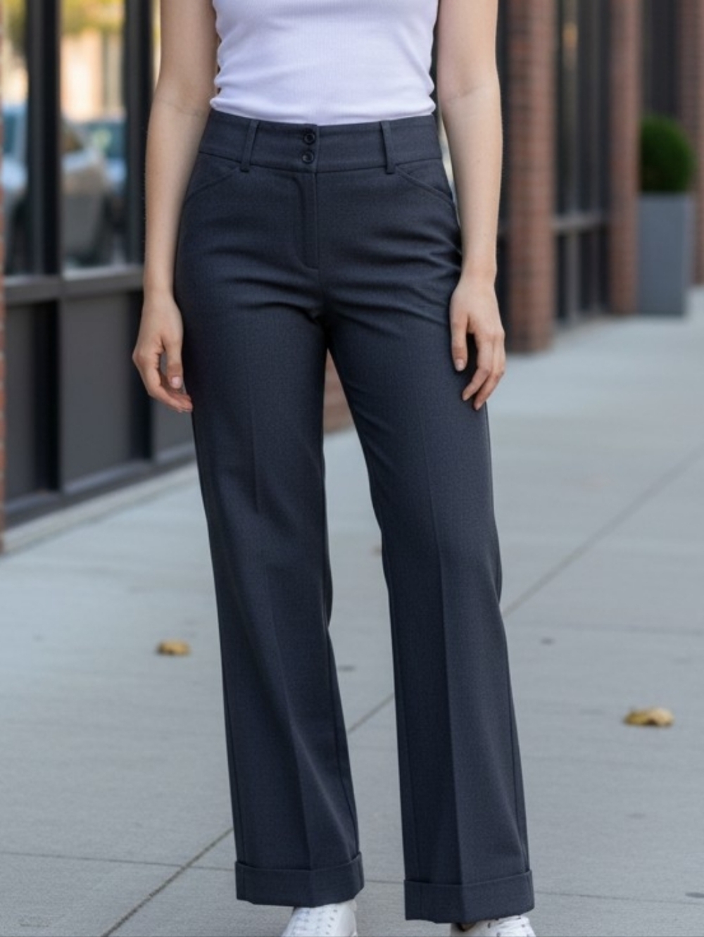 Reitmans Charcoal Gray Wide-Leg Dress Pants 4499 - Picture 1 of 7